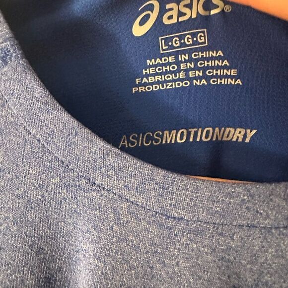 NWT ASICS MotionDry Long Sleeve Running Shirt Blue Size Large Vented Dri-fit - Picture 4 of 12